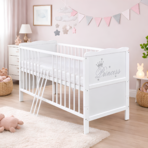 Babybett Princess Motiv weiß 120x60 cm