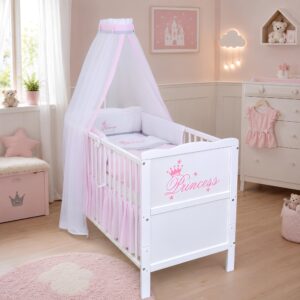 Komplettbett Max Princess 60x120 cm weiß rosa 1