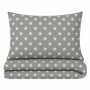 Bettwäsche 2-tlg Sterne grau