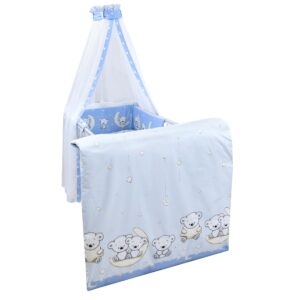 Bettset 4-8 tlg Teddy Mond blau