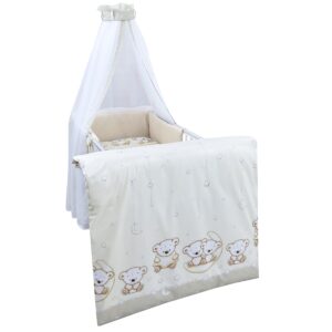 Bettset 4-8 tlg Teddy Mond beige Waffelpique