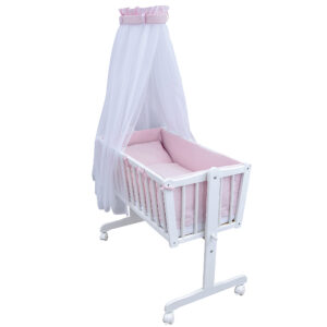 Komplettwiegenset weiß Soft Touch Interlock Rosa