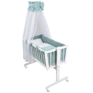 Komplettwiegenset weiß Mint Musselin Waffelpique