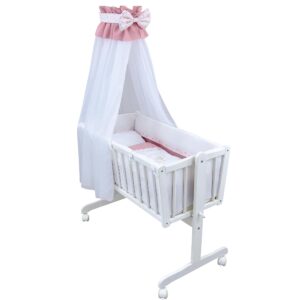 Wiegenset Teddy rosa Musselin