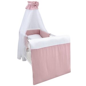 Bettset 4-tlg Musselin Waffelpique rosa