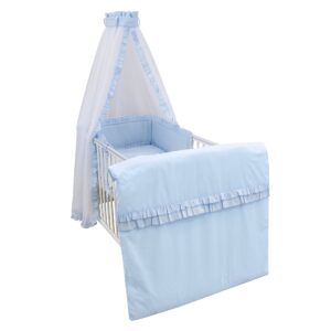 Bettset 4-tlg Royal Blau Rüsche