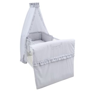 Bettset 4-tlg Royal Grau Rüsche
