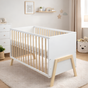 Babybett Juna 2in1 Weiß Kiefer 60x120 cm