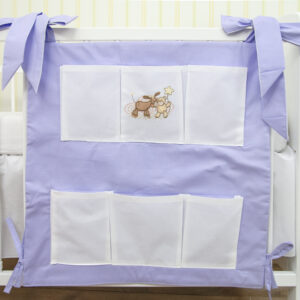 Babybett Organizer Betttasche Esel lila
