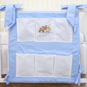 Babybett Organizer Betttasche Esel blau