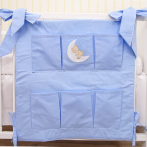 Babybett Organizer Betttasche Teddy Mond blau