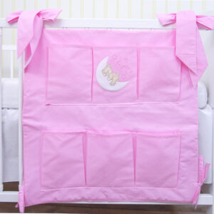 Babybett Organizer Betttasche Teddy Mond rosa