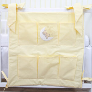Babybett Organizer Betttasche Teddy Mond gelb
