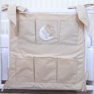 Babybett Organizer Betttasche Teddy Mond beige