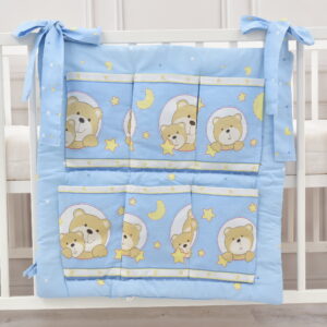 Babybett Organizer Betttasche Bärchen blau