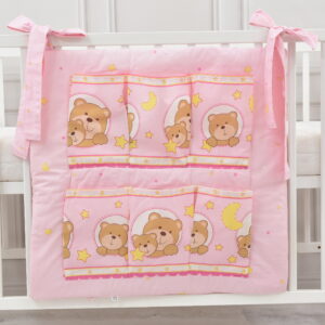 Babybett Organizer Betttasche Bärchen rosa