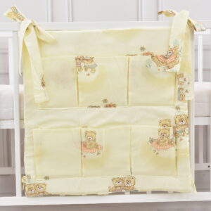 Babybett Organizer Betttasche Bärchenpaar creme