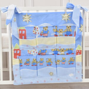 Babybett Organizer Betttasche Bärenstadt blau