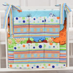 Babybett Organizer Betttasche Dino blau