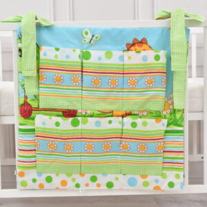 Babybett Organizer Betttasche Dino grün