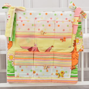 Babybett Organizer Betttasche Dino rot