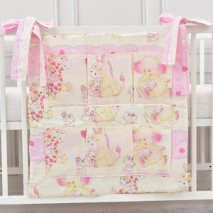 Babybett Organizer Betttasche Elefant rosa