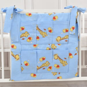 Babybett Organizer Betttasche Giraffe blau