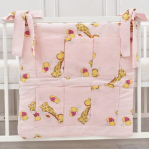 Babybett Organizer Betttasche Giraffe rosa