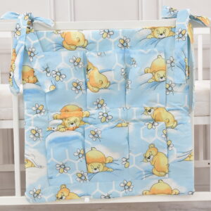 Babybett Organizer Betttasche Honigbär blau