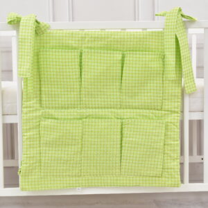 Babybett Organizer Betttasche Karro grün