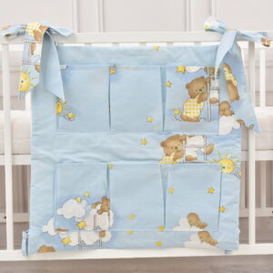 Babybett Organizer Betttasche Nachtland blau