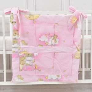 Babybett Organizer Betttasche Nachtland rosa