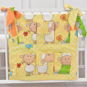 Babybett Organizer Betttasche Schaf gelb