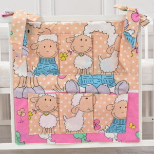 Babybett Organizer Betttasche Schaf rosa