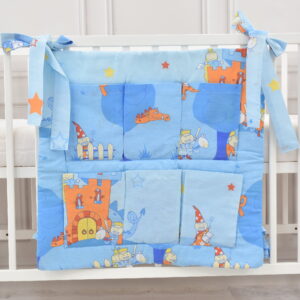 Babybett Organizer Betttasche Schloss blau