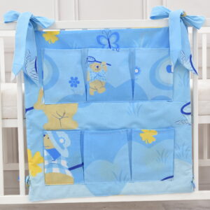 Babybett Organizer Betttasche Schmetterling blau