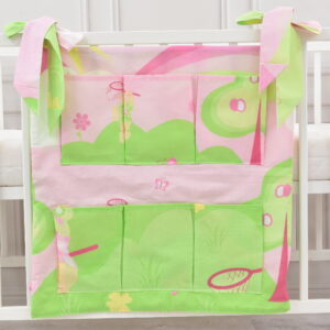 Babybett Organizer Betttasche Schmetterling rosa grün