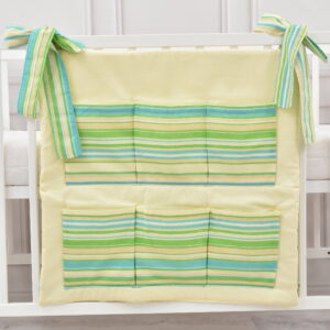 Babybett Organizer Betttasche Streifen grün