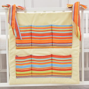 Babybett Organizer Betttasche Streifen rot