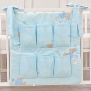 Babybett Organizer Betttasche Teddy Hängematte blau