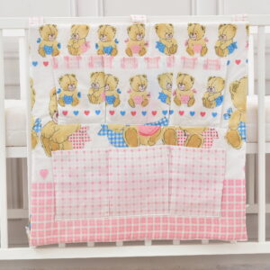 Babybett Organizer Betttasche Teddyland rosa