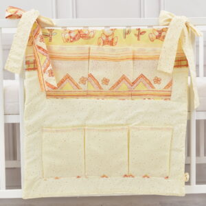 Babybett Organizer Betttasche Zick Zack orange