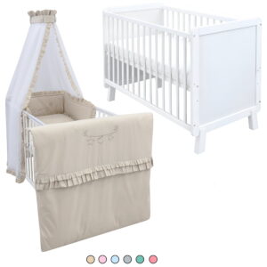 Babybett Lou weiß 60x120 cm Komplett Set