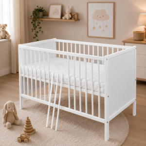 Babybett Lina 2in1 weiß 60x120 cm