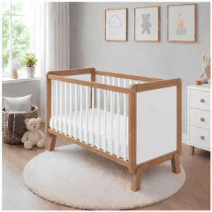 Babybett Lou 2in1 Weiß Eiche 60x120 cm