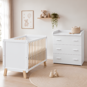 Babyzimmer Set Lou Weiß Natur