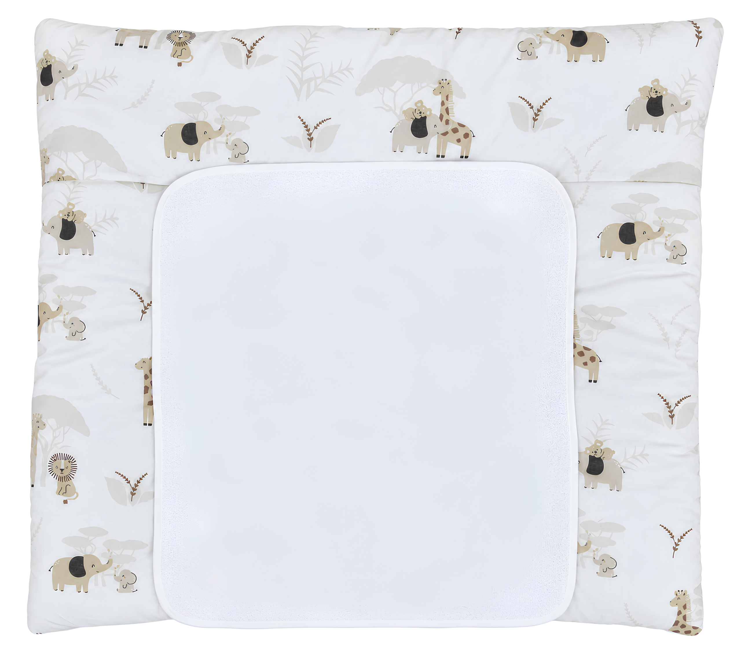 Wickelauflage 70x75 cm Ruhige Safari weiss