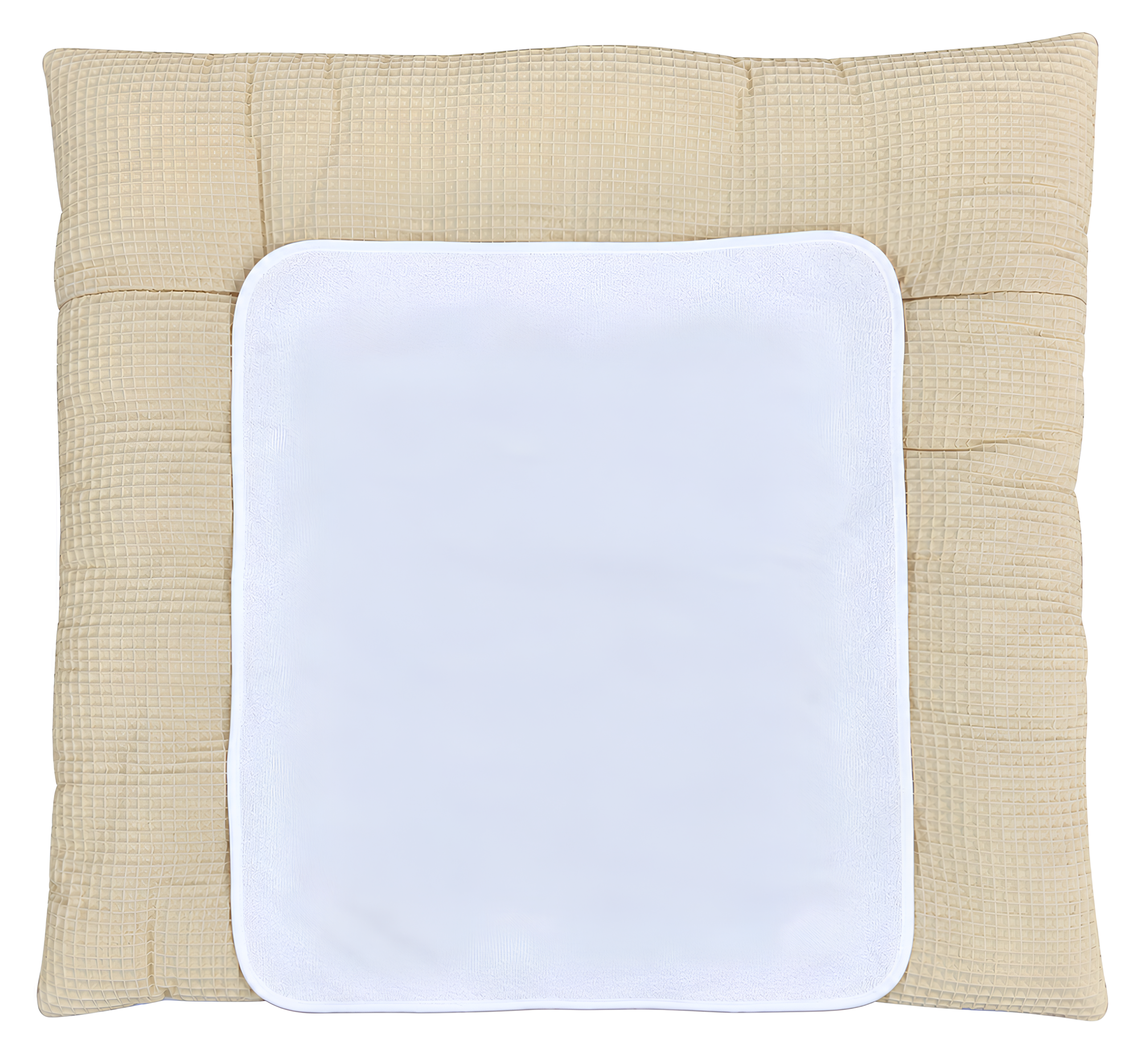 Wickelauflage 70x75 cm Waffelpique hellbeige