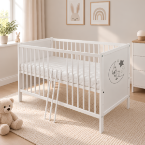 Babybett Teddy mond weiss 60x120 cm