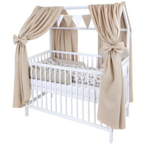 Hausbett weiß 60x120 cm Bett Blütenzauber